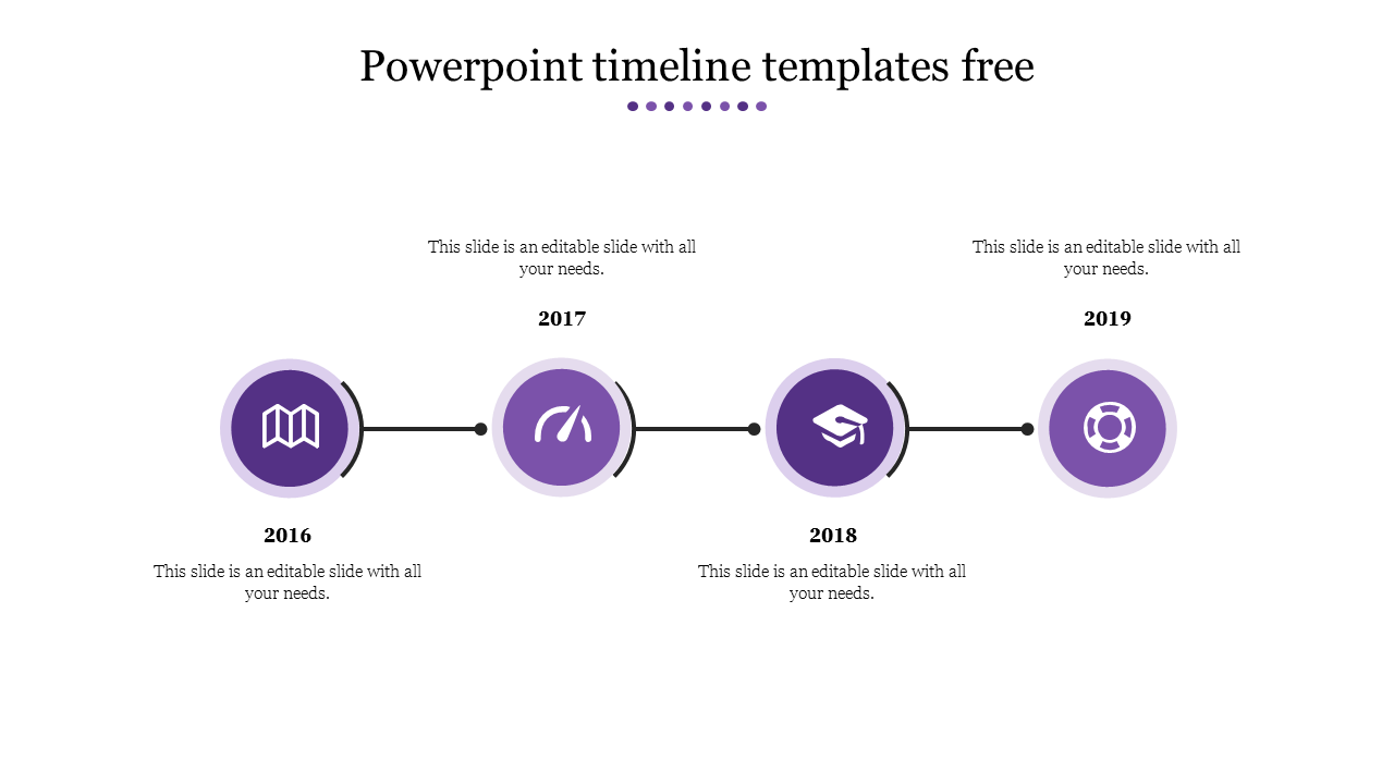 Free - PowerPoint 2007 Timeline Templates Free 4-Node Design